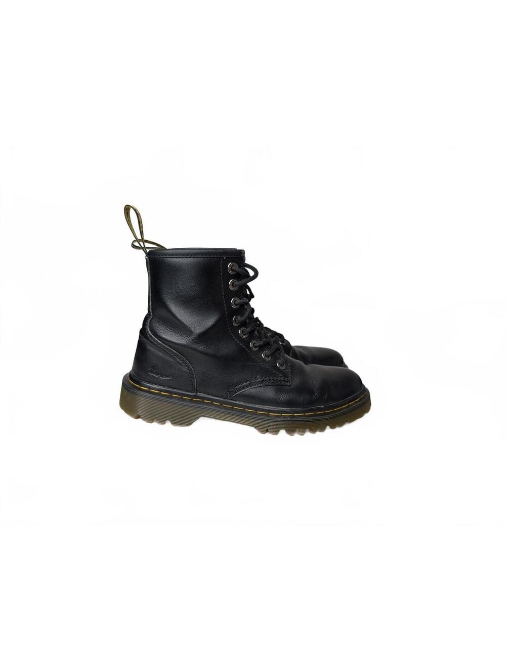 Dr. Martens Awley AW004 Black Leather 8-Eye Combat Boots Men's Size 7 - Picture 2 of 5